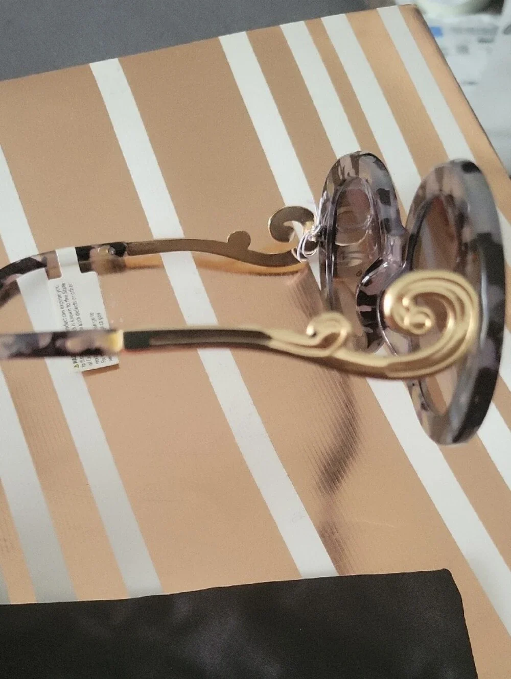 Lane BryantTortoise Print Circle Sunglasses with Gold Arms